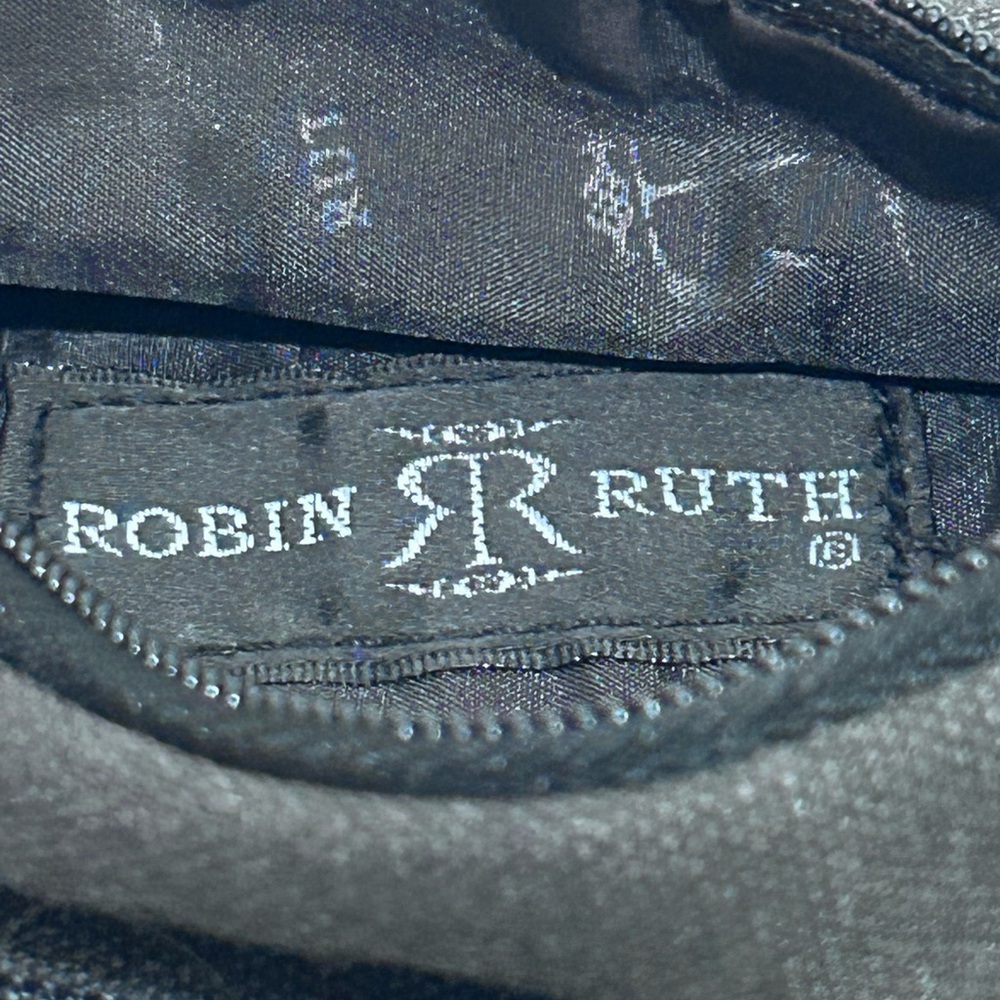 Robin Ruth Dark Gray Canvas Messenger Crossbody  Bag Pocket Zippers Snap Closure - Picture 12 of 16